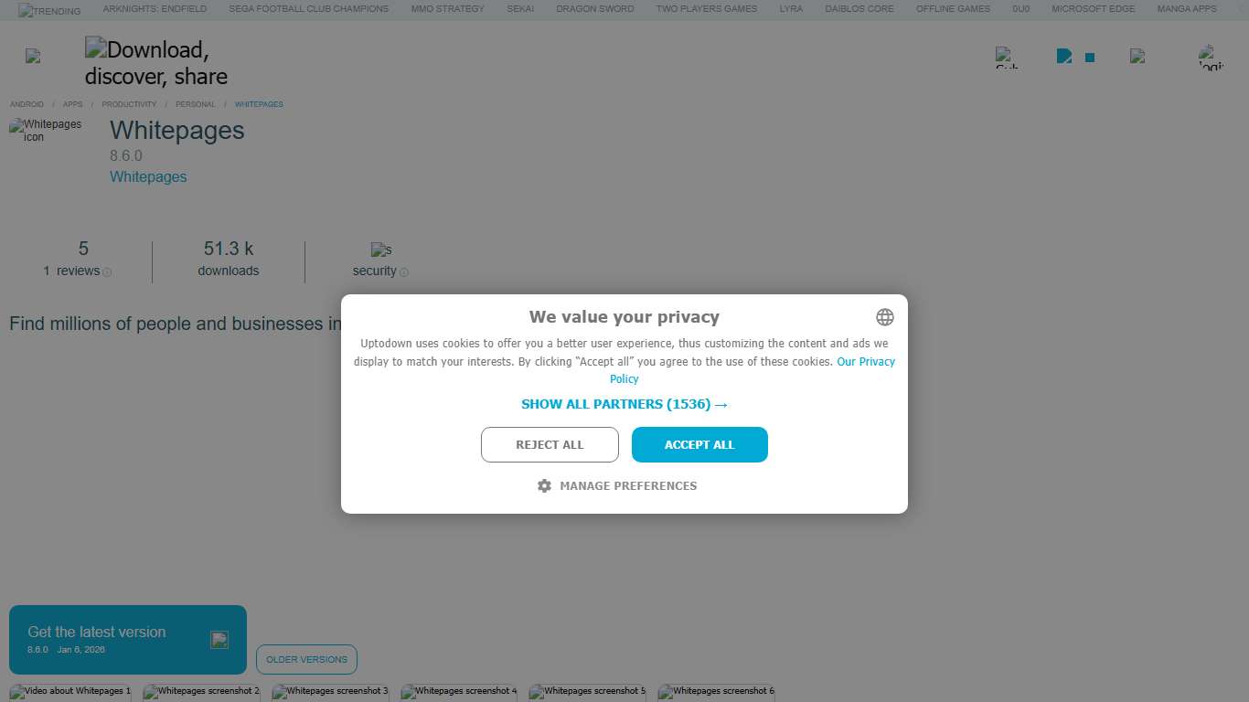 Whitepages for Android - Download the APK from Uptodown